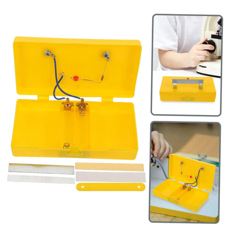 Reliable Conductivity Learning Kit for Hands On Physics Experiments with yellow box, wires, and electrode components