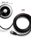 Magnetic Ham Radio Antenna Mount With SO239 Connector 16.4 Foot Coax Cable PL259 Easy Install Magnetic Base 3.5 Inch