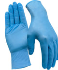 SLICK KIT blue disposable nitrile gloves, medium (size 8), 5 mil, powder-free; pair shown