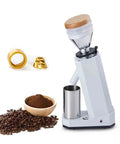 Kickstart Your Daily Grind With This Rock Solid Electric Coffee Grinder featuring 40Mm conical titanium burrs and coffee grounds.