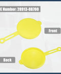 Yellow Windshield Washer Fluid Reservoir Cap Cover Replacement For Nissan Front and Back View