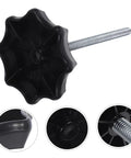 Universal Spare Tire Mounting Bolt Clamp For Cars with black rugged metal-plastic knob and threaded design