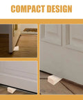 Two Pack Wooden Door Stop Wedge Shape Keeps Doors Open and Prevents Slamming Sturdy Beige Non Slip Door Stopper for Bedroom