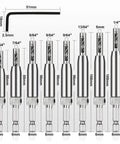 Self-Centering Drill Bit Set, 17 Pieces VIX Bits With 1/4 Inch Hex Shank, Quick Change for Woodworking Window and Door Hinges, Includes Hex Key and 8 Drill Bits From 5/64 to 1/4 Inch, Premium 4341 HSS Toughness