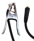 Heavy Duty 300A Ground Welding Earth Cable Clamp Clip For Mig TIG Arc Welder With Chrome Plated 10-25 Plug Holder Tool close-up.