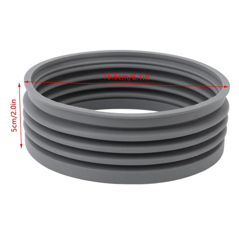 Top Shelf Single Dose Coffee Grinder Bellows Sleeve For Heavy Dust Control In Food Grade Silicone, grey, 15.5cm diameter, 5cm height.