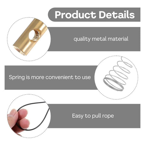 Details of Two Pack Gate Latch Cable Pull Kit with metal material, spring, and rope for wooden and wrought iron fences