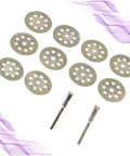 Ten Piece Diamond Cutting Discs Set For Rotary Tools Ultrafine Blades With Discs And Rods For Gemstone Glass Metal Ceramic Porcelain Tile Cutter Accessories