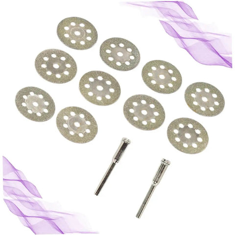 Ten Piece Diamond Cutting Discs Set For Rotary Tools Ultrafine Blades With Discs And Rods For Gemstone Glass Metal Ceramic Porcelain Tile Cutter Accessories