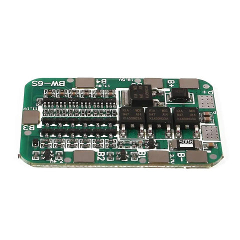 Grab This Rock Solid Pair 6S 24V Lithium Battery BMS Protection Board For 18650 Cells Delivering 15A Continuous Current No Sweat Overcharge Short Circuit Shield For Quick DIY Fixes, detailed view of circuit board.