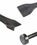 Close-up of Rugged Workhorse Pneumatic Chisel Set For Air Hammer 9 Piece Punching Bits Kit With 0.39 Inch Shank Heavy Duty Steel Chisels