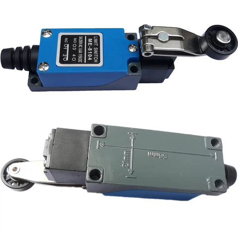 Two Pack Momentary Limit Switch With Adjustable Roller Lever Arm for CNC, NC NO, blue dustproof oilproof body