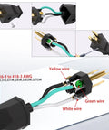 Extension Cord End Kit 125V 15A 2 Pole 3 Wire Grounding NEMA 5 15 Straight Blade Male And Female Plugs Replacement Ends wiring detail
