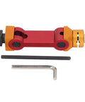 Rock Solid Hella Adjustable Milling Vise Stop Precision Cnc Mill Work Locator And Positioner Tool in red and gold with hex keys.