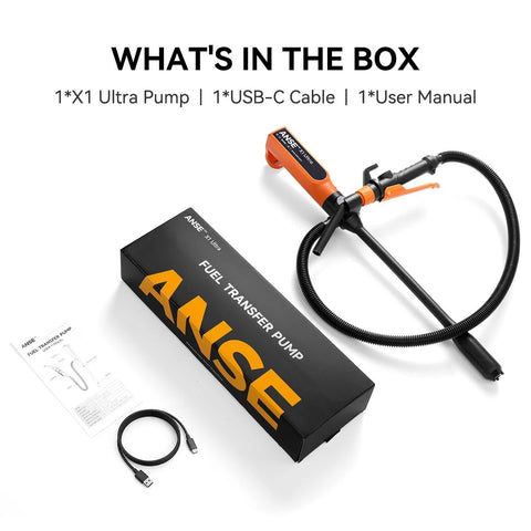 Rechargeable Cordless Fuel Transfer Pump 2.7 GPM Model X1 Ultra With 6000mAh Lithium Ion Battery Leak Proof Design Portable Kit