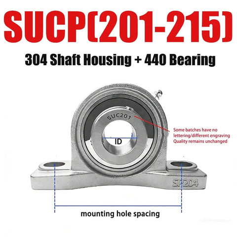 Ready To Roll 304 Stainless Steel Pillow Block Bearing Featuring A Sealed Spherical Insert Built For Straightforward Plate Mounting On Every Industrial Rig.