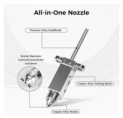 Metal Nozzle Kit For SV08 And T300 3D Printer Set With 0.2mm 0.4mm 0.6mm 0.8mm Openings all-in-one nozzle