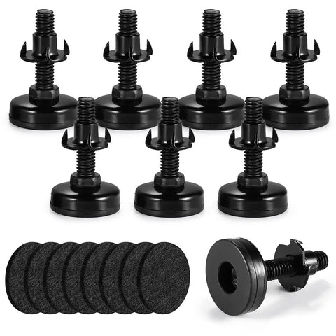 8 Sets Furniture Leveling Feet 3 by 8 Inch 16 Thread Adjustable Height Raiser Feet With Durable Nylon Pads For Tables Chairs