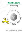 Child-secure packaging of Premium CR1220 3 Volt Lithium Button Coin Cell Battery High Capacity Grade A Cells with safety instructions.