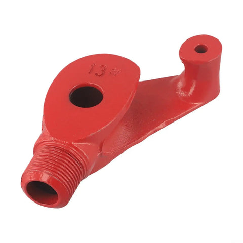 Heavy Duty Steel Manual Pipe Bender For Copper, Galvanized Iron And Wire Tubes, red metal component with threaded end, 13mm hole.