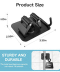 4 Pack No Drill Self Adhesive Broom Mop Holder Wall Mount With Hooks Heavy Duty Stainless Steel Organizer size details