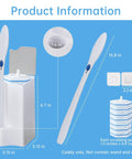 Diagram of 2 Pack Toilet Wand Holder Organizer For Standard Wand System, with measurements for holder and scrubbing pads