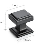 Matte Black Square Cabinet Knobs 15 Pack 1 Inch Diameter Zinc Solid Drawer Pulls Farmhouse Cabinet Hardware Handles for Cupboard Dresser Closet