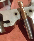 2-flute carbide end mill bit, TiSiN-coated, upcut, square-nose, center-cutting, close view