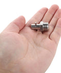 Top Tier Pro Shop Quality 3 Pack Stainless Steel Needle Grease Gun Adapter Full Set With High Pressure Straight Coupler Zerk Fittings For Heavy Duty Car Repair And Industrial Hydraulics That Rock Hard, stainless steel adapter in hand