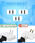 3 Pack AC Flat Wall Outlet Extender With Fully Rotating Plug And Slim Profile Super Handy 3 Tap Wall Adapter Set showcases different plug styles.