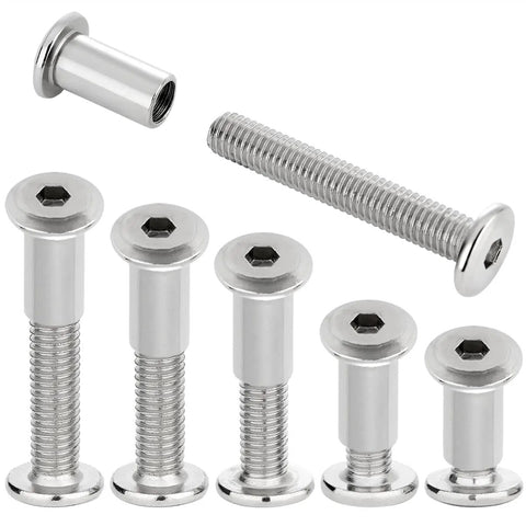 Twenty Five Piece Pack Of Silver M8X50mm High Grade Carbon Steel Wood Screws Built For Thick Timber Diy Cabinetry And Tough Home Fixes With Wicked Strong Hold And Dead Simple Installation set, featuring various sizes.