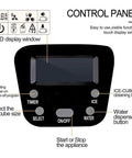 Control panel of Zero Drama Automatic Countertop Ice Machine with LCD display and functional buttons for easy operation.