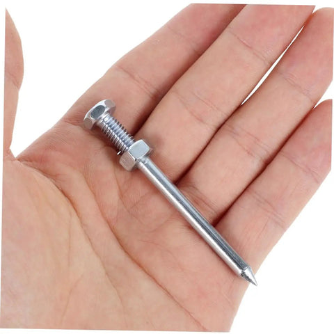 Metal spike from 12Pcs Heavy Duty Lawn Aerator Shoes With Deep Penetration Spikes Soil Loosening Tool For Grass Aeration And Compaction Relief