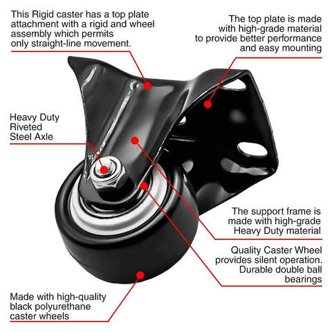 Heavy Duty 12 Pack 1.5 Inch Fixed Caster Wheels For Moving Big Couches And Workbenches Each Polyurethane Roller Handles 75 Pounds And Glides Dead Quiet Across Tile To Keep Your Space Pristine While Making Weekend Relocations Smooth As Butter