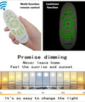 Remote control for 35 Inch Remote Dimmable LED Ceiling Light Fixture For Bedroom Living Room And Kitchen, showing dimming capabilities.