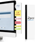 Monitor Memo Boards 2 Pack Transparent Acrylic Side Panels For Computers, attached to monitor with notes and to-do lists visible.