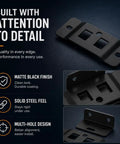 8 Pack Quick Fitting Furniture Joint Bracket Set with matte black finish and multi-hole design for strong stable joints