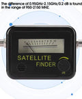 All In One Satellite Finder Kit With LNB To REC Connector And Signal Strength Meter For Fast Dish Alignment display