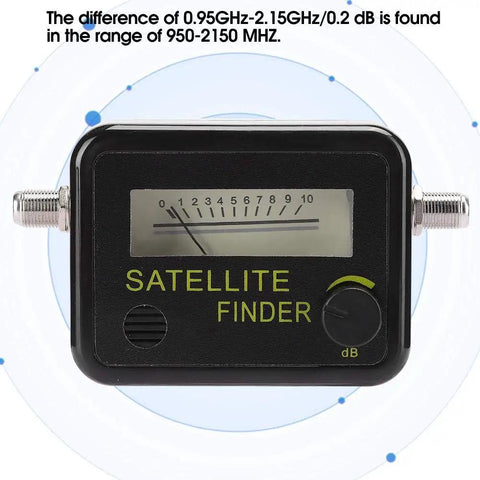 All In One Satellite Finder Kit With LNB To REC Connector And Signal Strength Meter For Fast Dish Alignment display