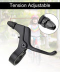 Black Two Pieces Two Finger Bicycle Brake Levers For Mechanical And Linear Pull Brakes Aluminum Alloy Adjustable V Brake Levers For Small Hands