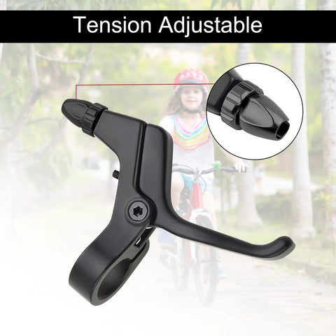 Black Two Pieces Two Finger Bicycle Brake Levers For Mechanical And Linear Pull Brakes Aluminum Alloy Adjustable V Brake Levers For Small Hands