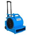 Three Speed 1HP Air Mover With 4000 CFM For Fast Floor And Carpet Drying Heavy Duty Rotomold Housing Handy Wheel Kit Handle Blue