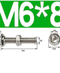 304 Stainless Steel M6 Hex Socket Head Cap Screws And Nuts Kit With Fifty Sets Of Matching Nuts And Cylindrical Bolts For Indoor And Outdoor Use Great For DIY Gear Projects Furniture Electronics And Mechanical Builds, M6 bolt and nut diagram