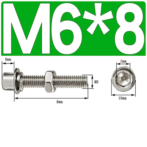 304 Stainless Steel M6 Hex Socket Head Cap Screws And Nuts Kit With Fifty Sets Of Matching Nuts And Cylindrical Bolts For Indoor And Outdoor Use Great For DIY Gear Projects Furniture Electronics And Mechanical Builds, M6 bolt and nut diagram