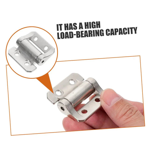 Close-up of thickened zinc alloy door hinge with three meter damping, soft-closing feature for kitchen cupboards and cabinets.