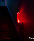2 Pack Plug In Red Night Lights With Dusk To Dawn Sensor Zero Point Five Watt LED Auto On Off Soft Red Glow on stairs