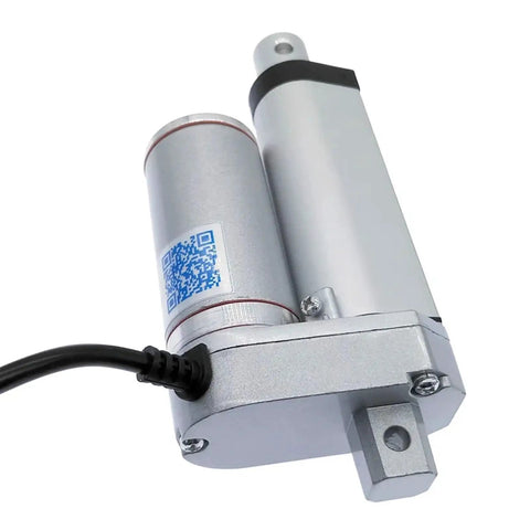 Heavy Duty Linear Actuator Electric Motor 12V Or 24V DC with silver metal casing and cable for smooth stroke options.
