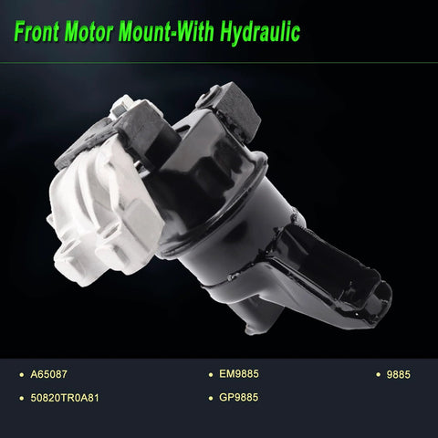 Image of front motor mount with hydraulic for Honda Civic 2012-2015.