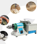 750W Variable Speed Bench Grinder And Badass Heavy Duty Shop Rig For Jewelry Polishing And Stone Carving With Hella Precision Lapidary Saw and Sweet Finishing Touch Ups To Get The Job Done Right, side view with attachments.