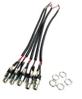 5 Pack 3.5Mm Stereo Audio Jack Connectors Panel Mount Replacement Cables For Headsets with black wires and metal connectors.